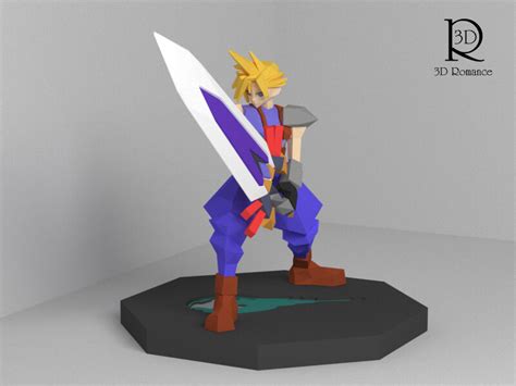 ArtStation - Cloud Strife Polygon Classic Battle Model for 3D Print | Resources