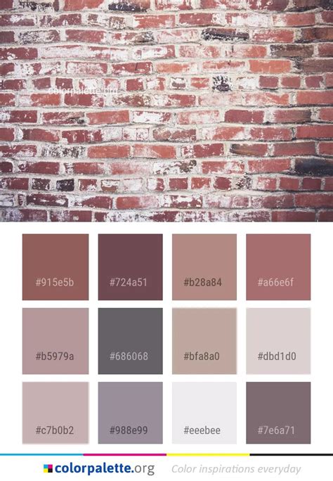 Brickwork Wall Brick Color Palette | colorpalette.org