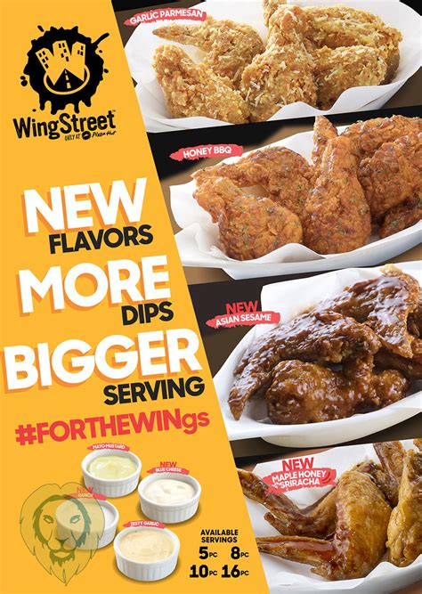 Put the ‘W’ in wings with new flavors and dips from WingStreet by Pizza ...