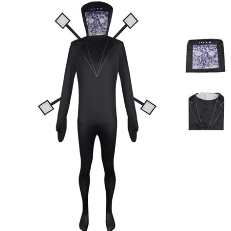 Skibidi Toilet Large TV Man Costume - Large TV Man Cosplay | Costume Party World