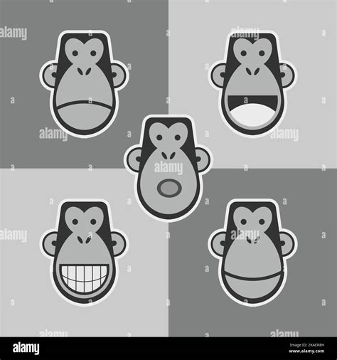 A vector black and white design of Swag monkey style attribute for sticker or logo, emoticon ...