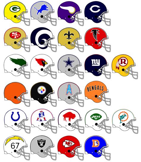 NFL Team Helmets 1971 by Chenglor55 on DeviantArt