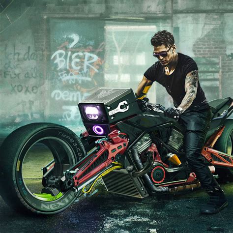 1024x1024 Cyberpunk Biker 1024x1024 Resolution HD 4k Wallpapers, Images, Backgrounds, Photos and ...