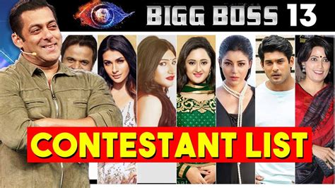 Bigg Boss 13 contestants List - Yoursnews