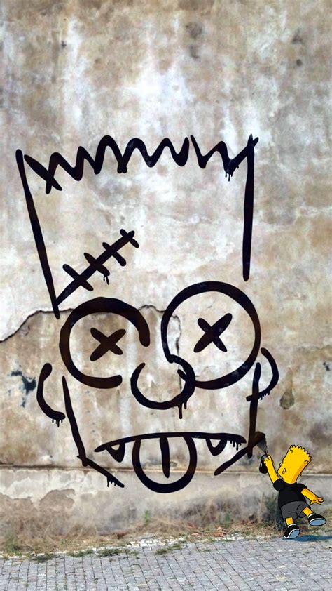 Download Bart Simpson Wall Graffiti Wallpaper | Wallpapers.com