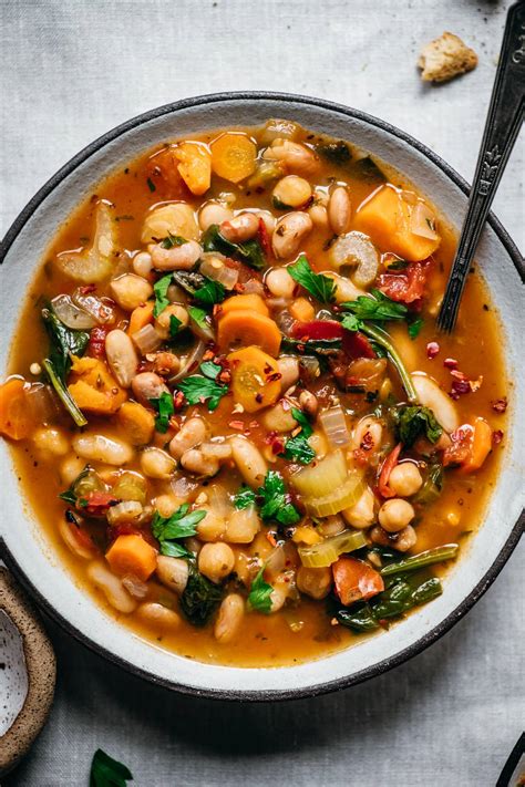 Three Bean Vegetable Soup (Vegan) | Crowded Kitchen