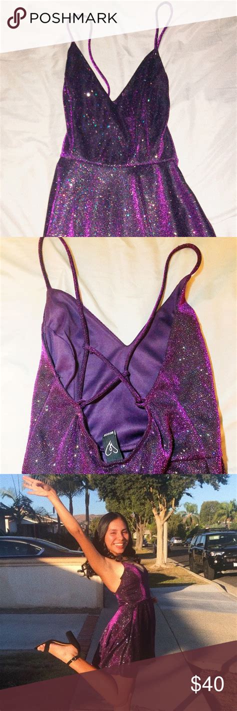 Purple glitter dress | Glitter dress, Windsor dresses prom, Purple glitter