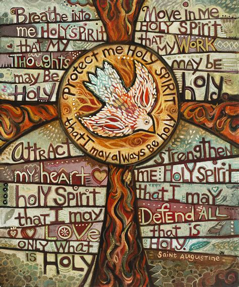 Holy Spirit Prayer By St. Augustine Painting by Jen Norton