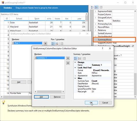 Grid Designer in Windows Forms GridGrouping control | Syncfusion