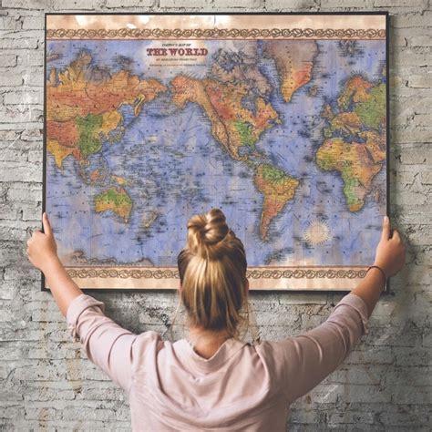 World Vintage Map Art Poster Print Vintage Style Inspirational - Etsy