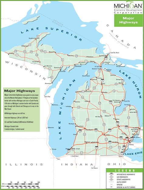 Michigan highway map