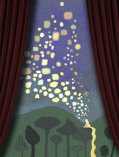 Rapunzel Floating Lights Painting Print on Canvas Tangled – Tangled ...