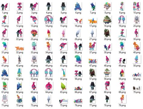 Trolls Clipart Trolls Characters PNG Printable Trolls | Etsy