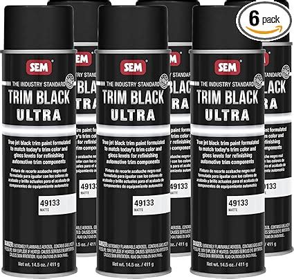 SEM Products Trim Black Ultra | Jet-Black Trim Car Spray Paint for Plastic, Aluminum, Steel and ...