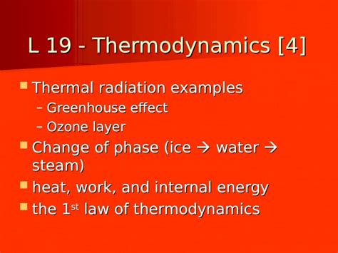 (PPT) L 19 - Thermodynamics [4] Thermal radiation examples Thermal radiation examples ...