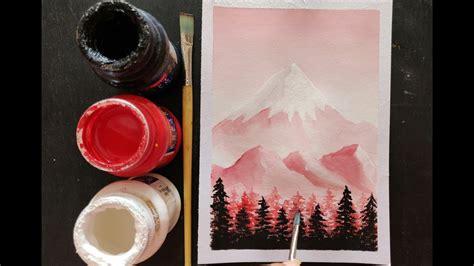 easy poster colour scenery painting ideas for beginners - YouTube