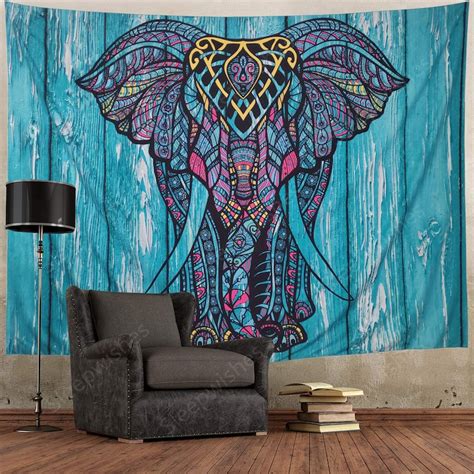 Elephant Tapestry Wall Hanging Tapestry Blue Wall Tapestry - Etsy