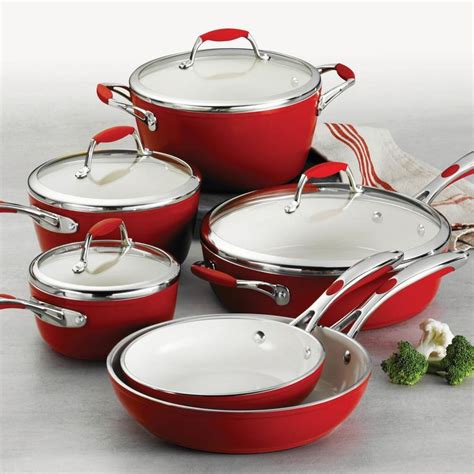 Tramontina Gourmet Ceramica Deluxe 10-Piece Aluminum Ceramic Nonstick Cookware Set in Metallic ...