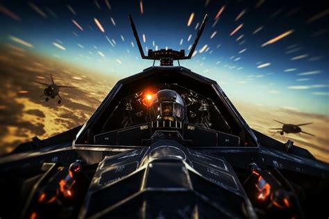 Premium AI Image | Fighter jet cockpit view during a rapid descent em 00284 01