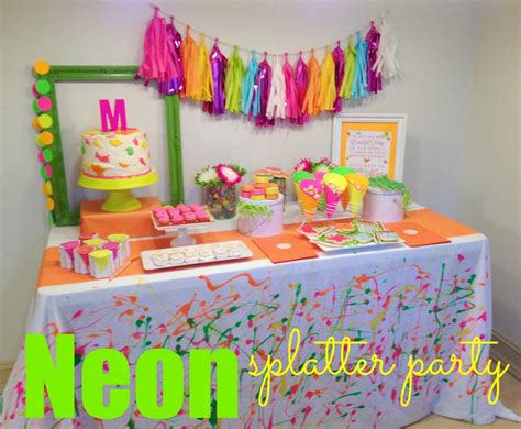 In Flight Party Ideas: Neon Splatter Party