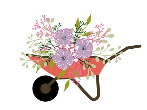 Flowers Wheelbarrow Clipart Free Stock Photo - Public Domain Pictures