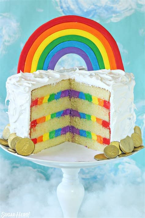 Rainbow Cake with Rainbow Frosting - SugarHero