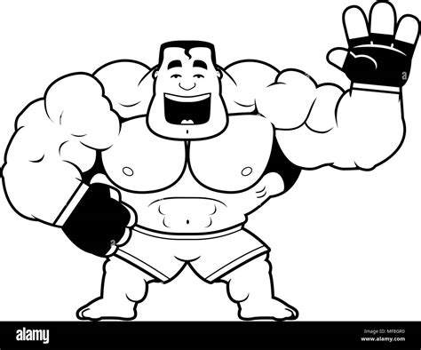 A cartoon illustration of an MMA fighter waving Stock Vector Image & Art - Alamy