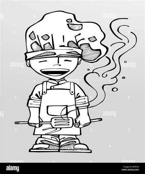 Vector illustration or drawing of a cartoon chef Stock Photo - Alamy