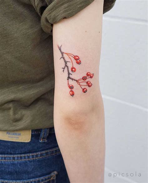 Hawthorn berries tattoo by tattooist picsola - Tattoogrid.net