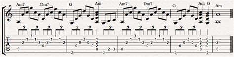 Am7, Dm7. G, Am7 guitar chord progression – FINGERSTYLE GUITAR LESSONS