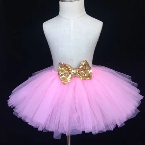 Girls Pink Tutu Skirt - Fluffy Tulle Birthday Party Skirt with Satin Bow - Kids Ballet Tutu Costume