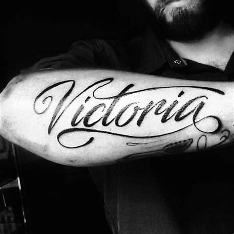 40 Forearm Name Tattoos For Men - Manly Design Ideas