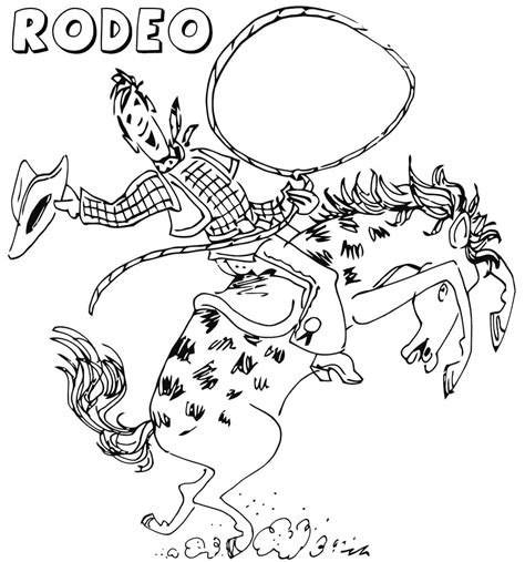 Cowboy Bronc Riding Rodeo coloring page - Download, Print or Color Online for Free