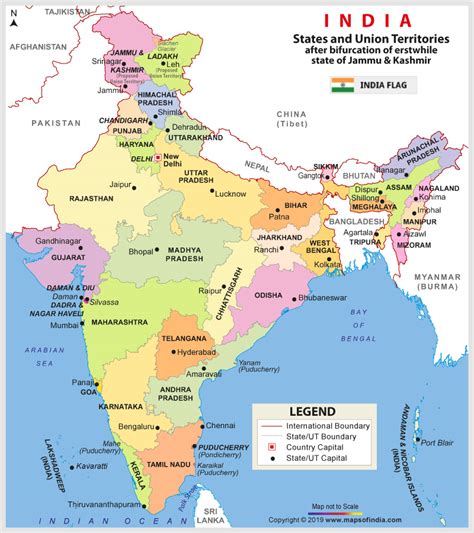 India New Map with all state Capital and founding date - Ojas Material