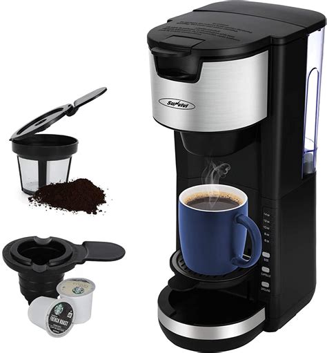 Coffee Maker, Single Serve Coffee Machine For Single Cup Pod & Coffee Ground, 30 Oz Removable ...