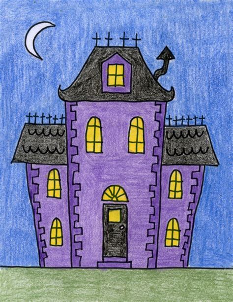 21+ Haunted House Drawing For Kids - Free Coloring Pages