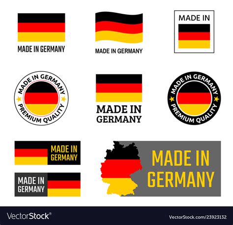 Made in germany labels set german product emblem Vector Image