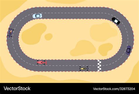 Race car speed competition on cartoon track from Vector Image