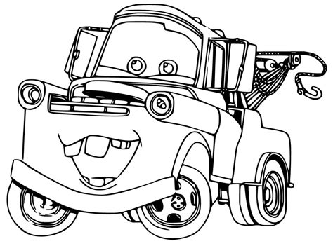 Tow Mater from Disney Cars Coloring Page - Free Printable Coloring Pages for Kids