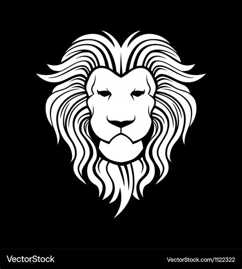 White lion head symbol Royalty Free Vector Image