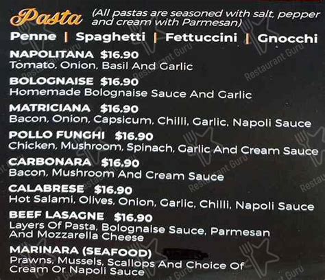 Menu at IL AMALFI PIZZA restaurant, Templestowe