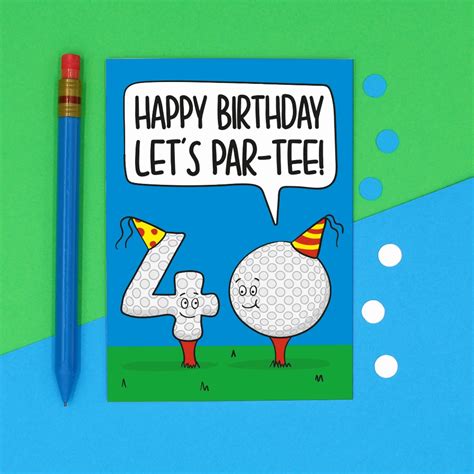 40th Birthday Golf Pun Card - TeePee Creations - Funny Golf Card 20th ...