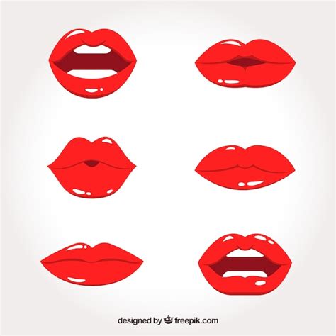 Free Vector | Beautiful lips set