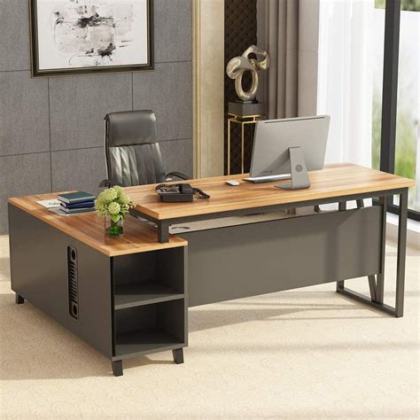 Tribesigns Large L-Shaped Desk, 55 Inches Executive Office Desk Computer Table Workstation with ...