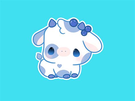 Blueberry Cute Cow by Maybk on Dribbble