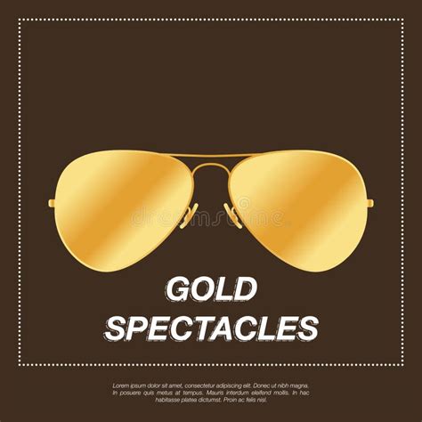 Gold Aviator Sunglasses with Gold Frame Stock Image - Image of fashionable, eyeglasses: 82962831