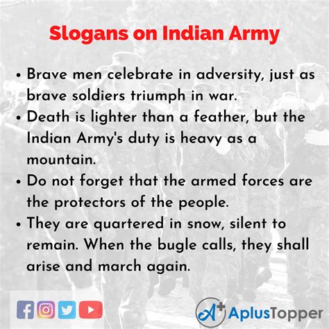 Slogans on Indian Army | Unique and Catchy Slogans on Indian Army in English - A Plus Topper