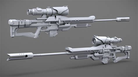 Sci Fi Sniper Rifle Concept Art