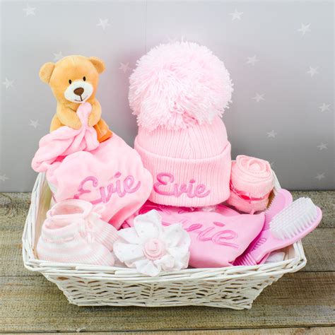 Personalised Baby Girl 'Essentials' Gift Basket - Heavensent Baby Gifts