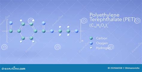 Polyethylene Terephthalate, Pet, PETE, Molecular Structures, 3d Rendering, Structural Chemical ...